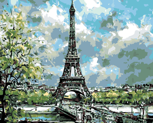 Goblen cu diamante - TURNUL EIFFEL PRIMĂVARA