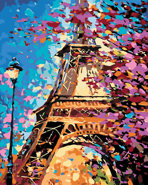 Goblen cu diamante - TURNUL EIFFEL COLORAT