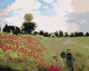 Goblen cu diamante - CÂMP CU MACI (CLAUDE MONET)