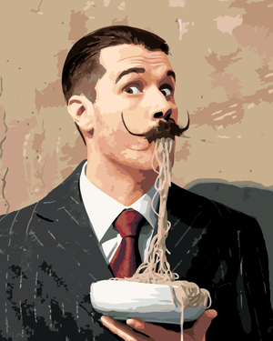 Goblen cu diamante - SALVADOR DALÍ MÂNCÂND SPAGHETE