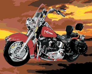 Goblen cu diamante - HARLEY DAVIDSON - GATA PENTRU CĂL...