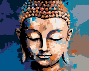 Goblen cu diamante - PORTRET CU BUDDHA ÎN MAI MULTE CU...