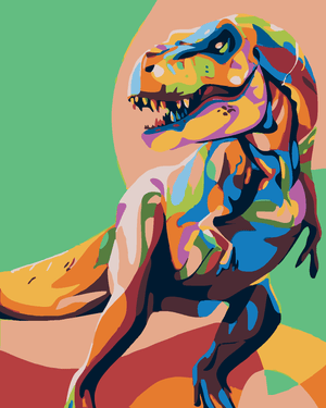 Goblen cu diamante - DINOZAUR COLORAT